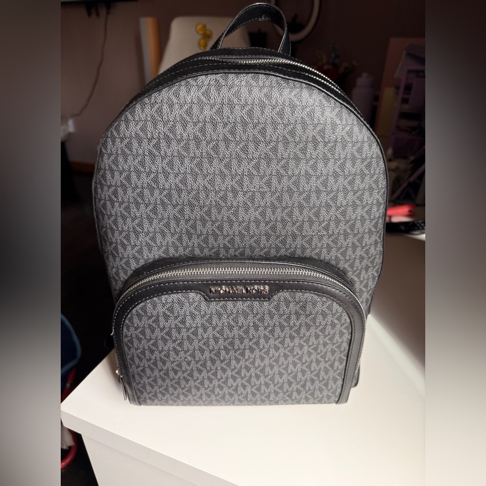 Michael Kors Gray/Black Monogram Backpack